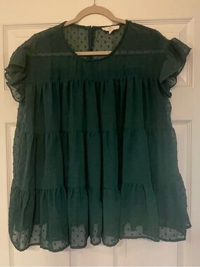 Entro Dark Green Babydoll Blouse